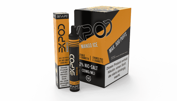 EXVAPE EXPOD Einweg E-Shisha Mango Ice 500 Züge