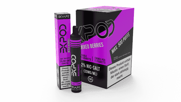 EXVAPE EXPOD Einweg E-Shisha Mixed Berries 500 Züge