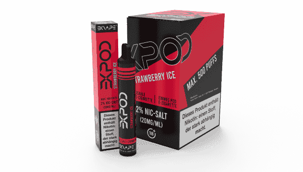 EXVAPE EXPOD Einweg E-Shisha Strawberry Ice 500 Züge