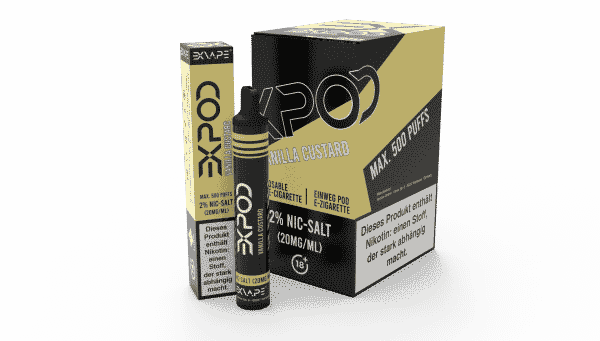 EXVAPE EXPOD Einweg E-Shisha Vanilla Custard 500 Züge