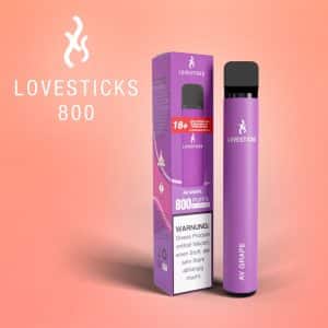 Lovesticks 800 Züge Einweg EShisha AV Grape