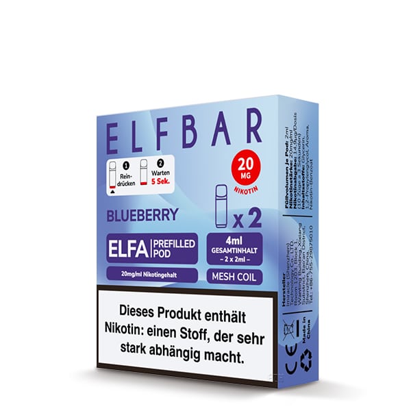 Elf Bar Elfa Blueberry Cotton Candy 2x Pods 600 Züge
