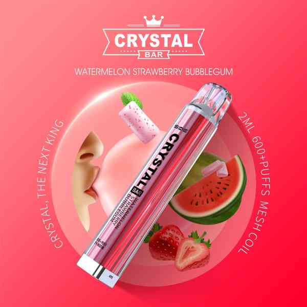 Crystal Bar – Einweg E-Shisha 600 Züge - Watermellon Strawberry Bubblegum