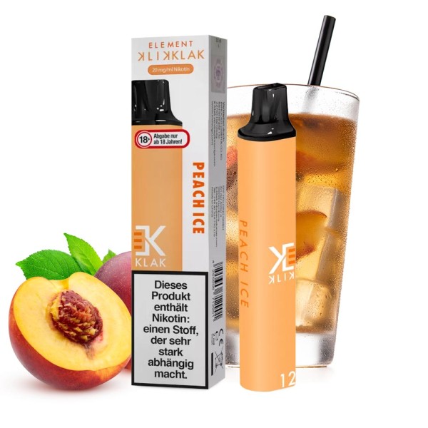 Element Klik Klak – Einweg E-Shisha 600 Züge - Peach Ice