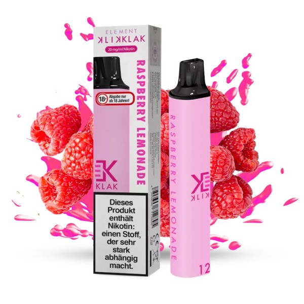 Element Klik Klak – Einweg E-Shisha 600 Züge - Raspberry Lemonade