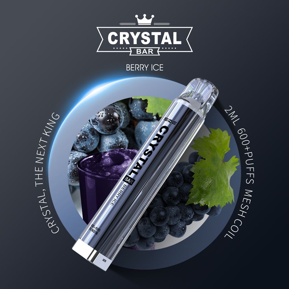 Crystal Bar – Einweg E-Shisha 600 Züge - Berry Ice