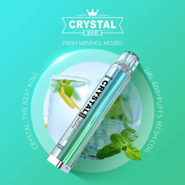 Crystal Bar – Einweg E-Shisha 600 Züge - Fresh Menthol Mojito