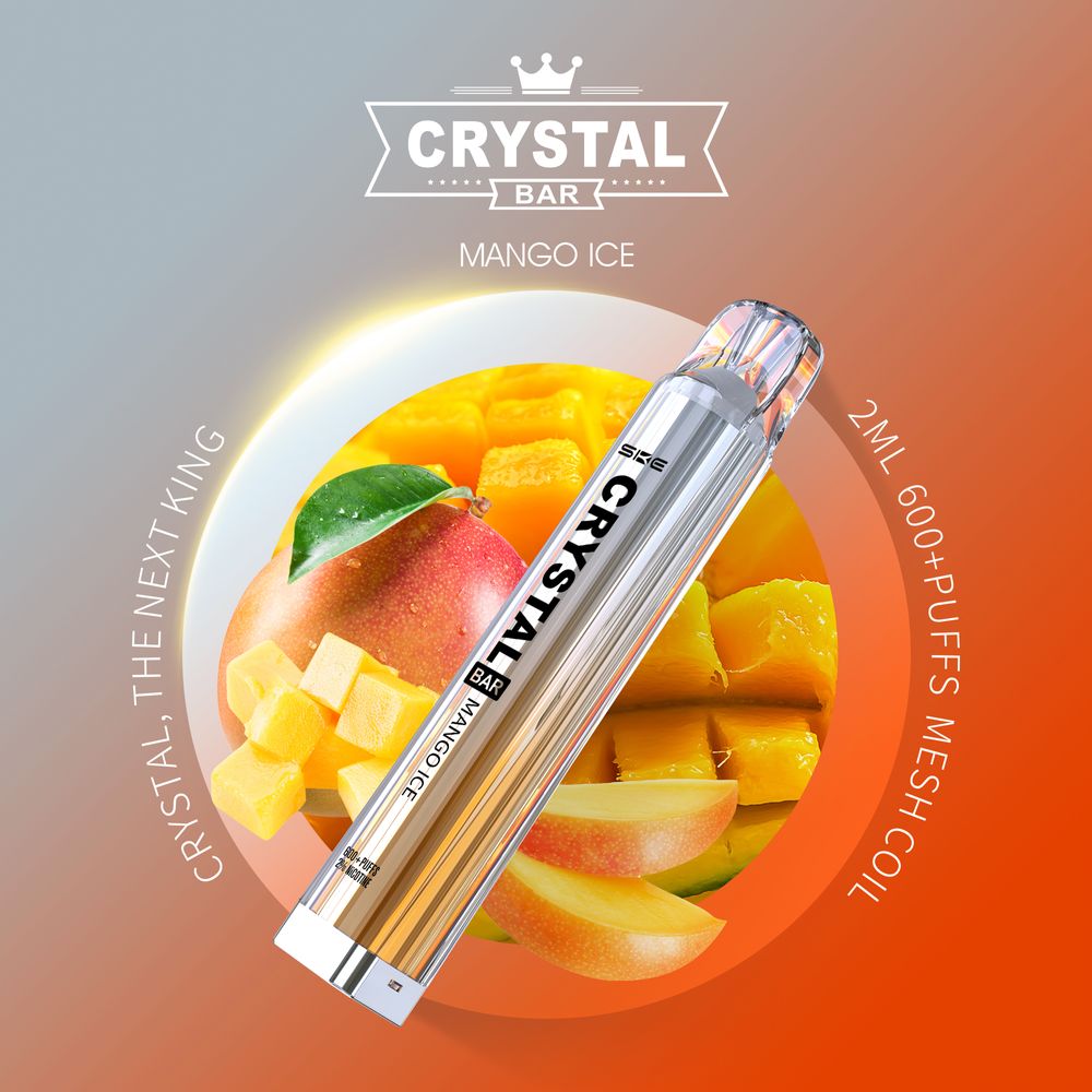 Crystal Bar – Einweg E-Shisha 600 Züge - Mango Ice