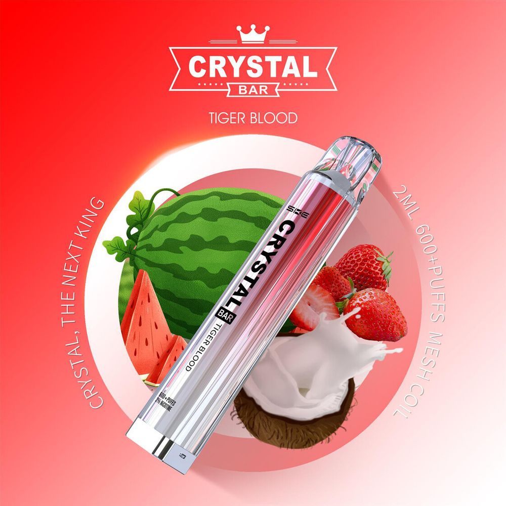 Crystal Bar – Einweg E-Shisha 600 Züge - Tiger Blood