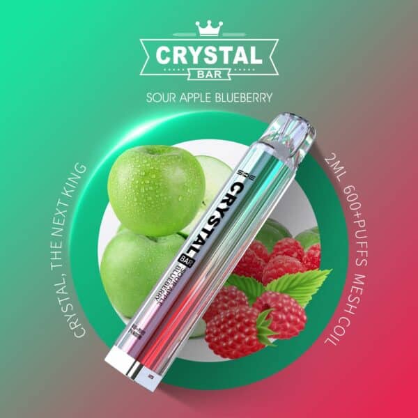 Crystal Bar – Einweg E-Shisha 600 Züge - Sour Apple Blueberry