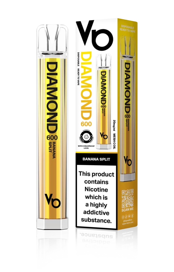 Vapes Bars Diamond 600 – Einweg E-Shisha 600 Züge - Banana Split