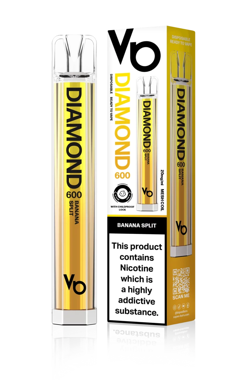 Vapes Bars Diamond 600 Einweg EShisha 600 Züge Banana Split 237