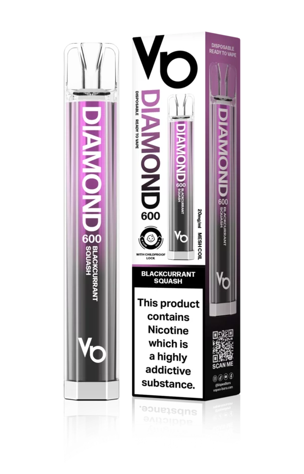 Vapes Bars Diamond 600 – Einweg E-Shisha 600 Züge - Blackcurrent Squash