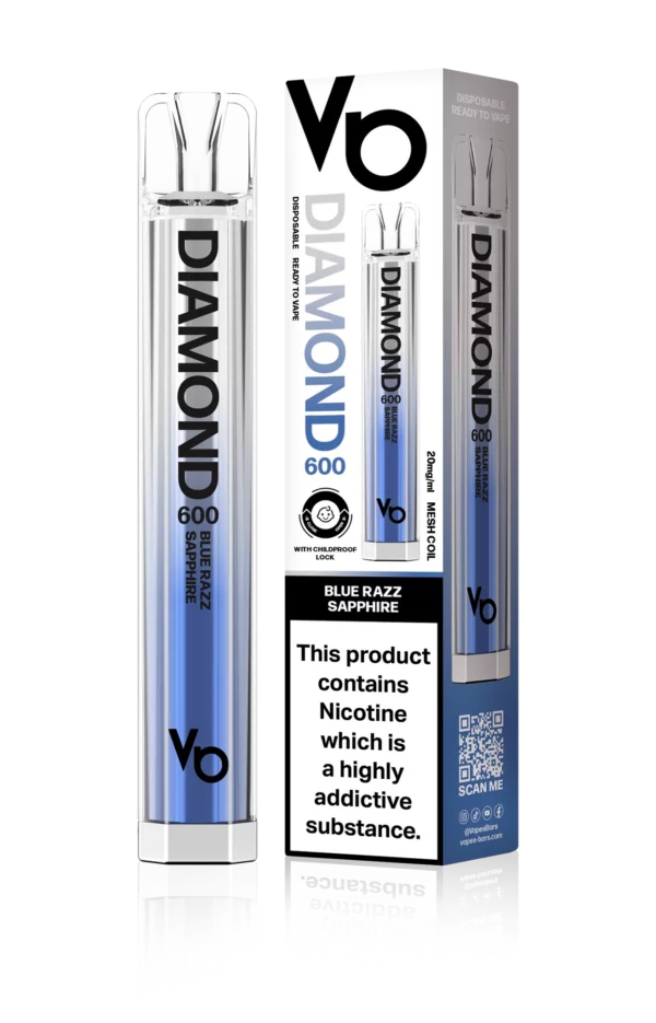 Vapes Bars Diamond 600 – Einweg E-Shisha 600 Züge - Blue Razz Sapphire