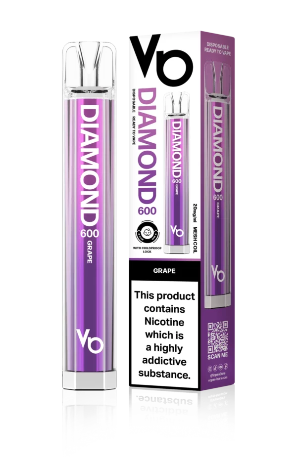 Vapes Bars Diamond 600 – Einweg E-Shisha 600 Züge - Grape