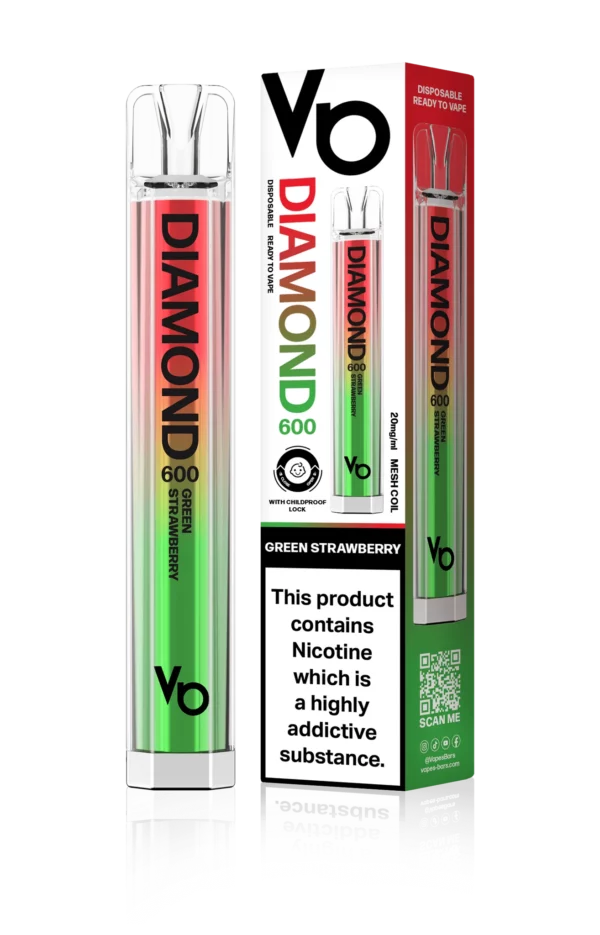 Vapes Bars Diamond 600 – Einweg E-Shisha 600 Züge - Green Strawberry