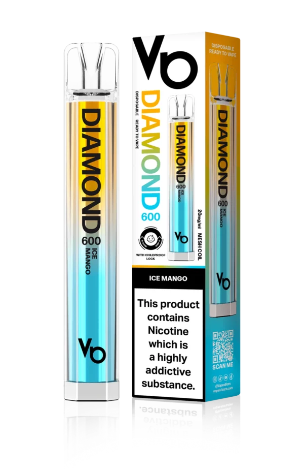 Vapes Bars Diamond 600 – Einweg E-Shisha 600 Züge - Ice Mango