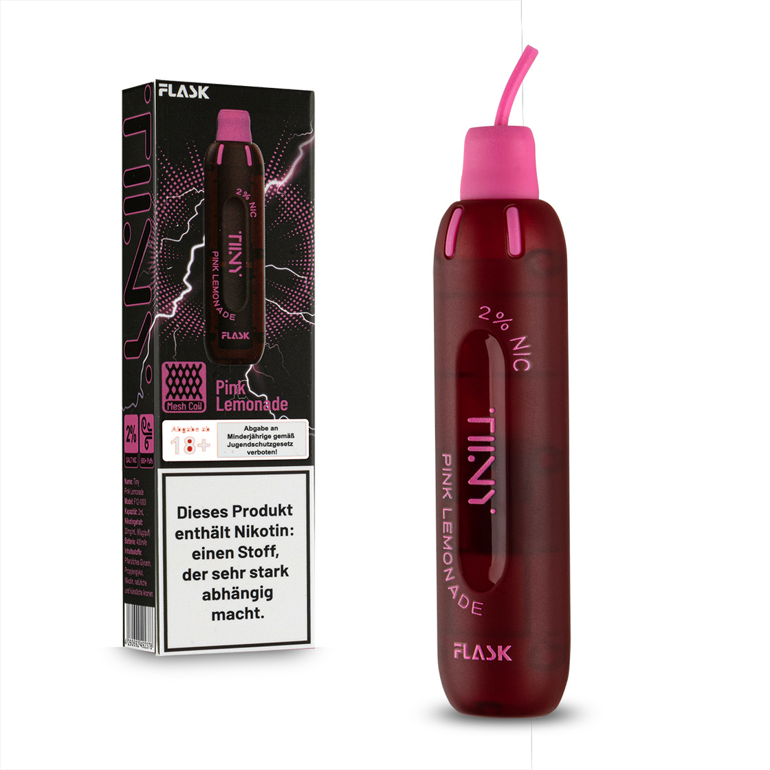 Tiiny Flask – Einweg E-Shisha 600 Züge - Pink Lemonade