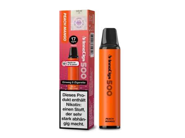 Innocigs 500 – Einweg E-Shisha 600 Züge - Peach Mango