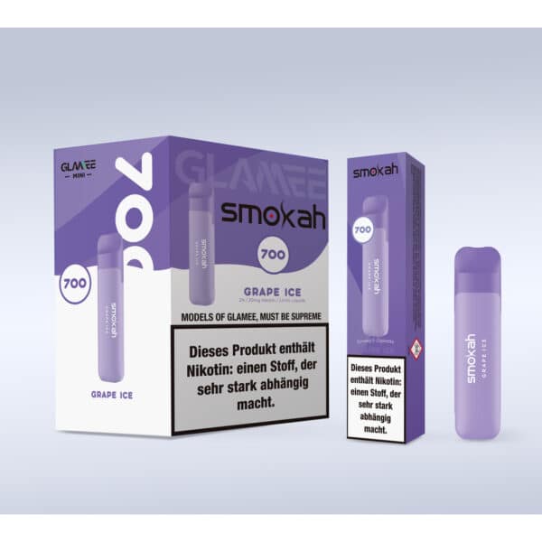 Smokah Glamee – Einweg E-Shisha 600 Züge - Grape Ice