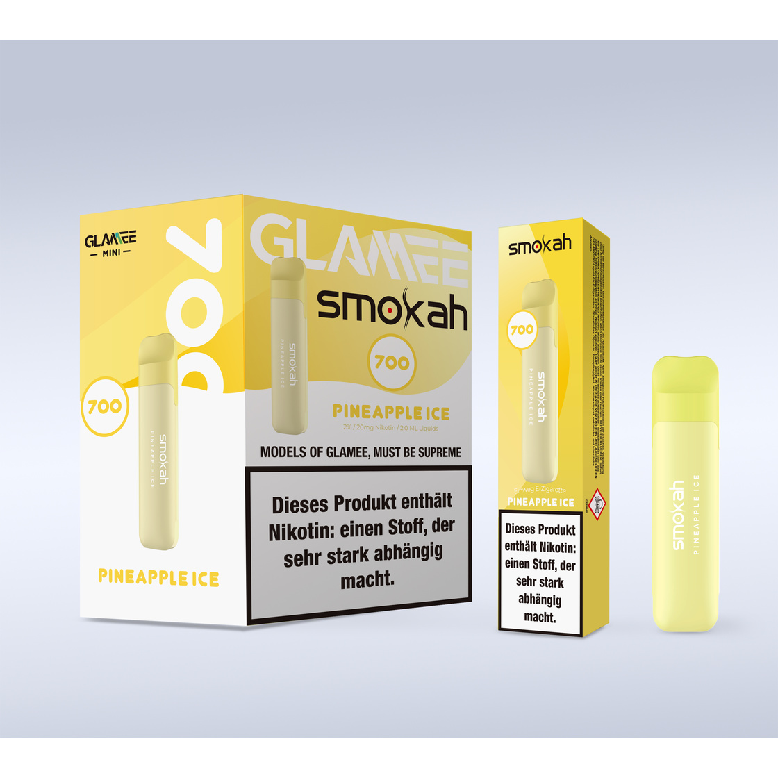 Smokah Glamee – Einweg E-Shisha 600 Züge - Pineapple Ice