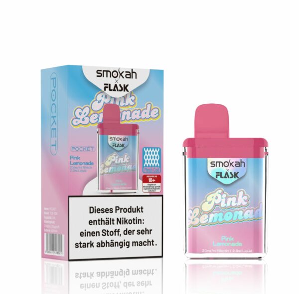 Smokah + Flask – Einweg E-Shisha 600 Züge - Pink Lemonade