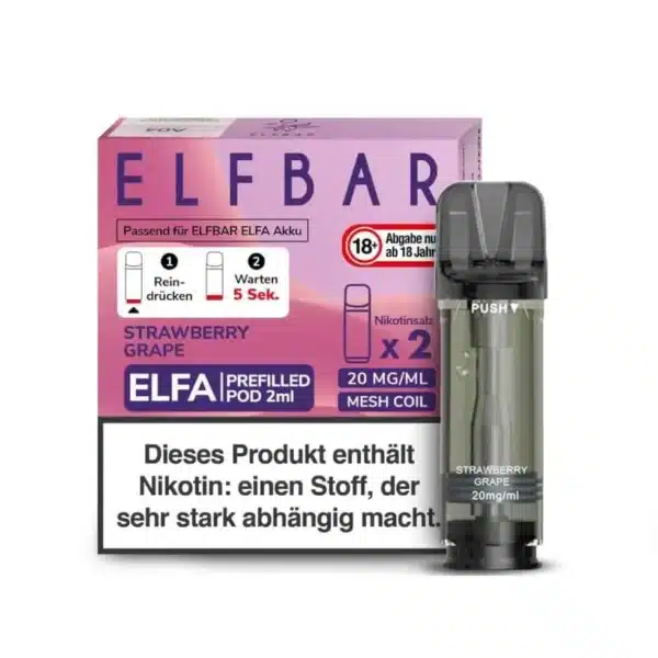 Elf Bar Elfa 2x 600 Züge Strawberry Grape