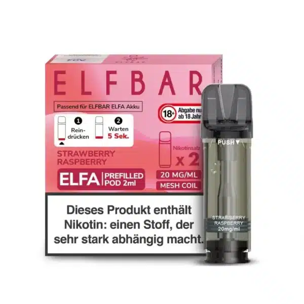 Elf Bar Elfa 2x 600 Züge Strawberry Raspberry